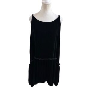 Krista Larson Black Velvet Balloon Dress silk/rayon blend OS